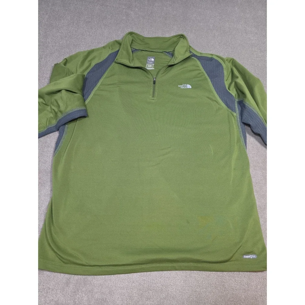 The North Face Green 1/4 Zip Long Sleeve Pullover Men's Size XL Vaporwick Flight